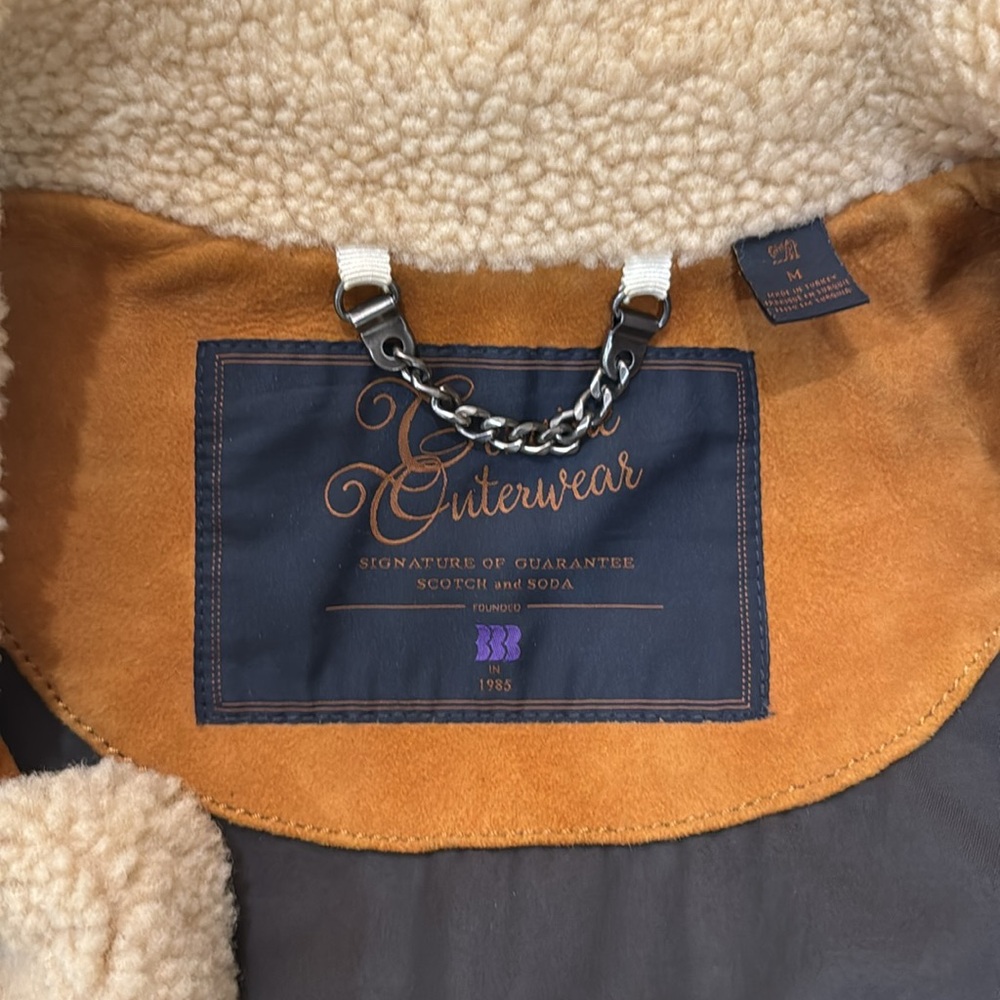Shearling and Suede Scotch & Soda Coat Size Medium - Picture 5 of 6